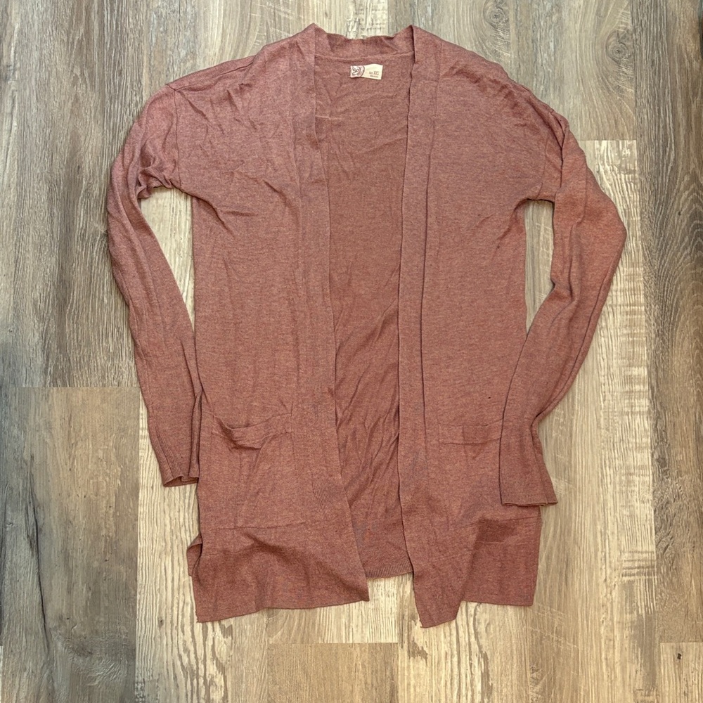 SO Women's Open Front Cardigan - Dusty Rose